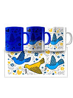 Кружка-хамелеон Голубь мира (синий цвет покрытия) (Прикольные подарочные чашки)