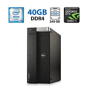 Робоча станція Dell Precision 5810 MT / Intel Xeon E5-1650 v3 (6 (12) ядер по 3.5 - 3.8 GHz) / 40 GB DDR4 / 240 GB SSD + 1000 GB, фото 1