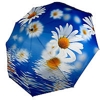 Женский зонт-автомат в подарочной упаковке с платком от Rain Flower голубой с ромашками 01020 NB, код: 8027286