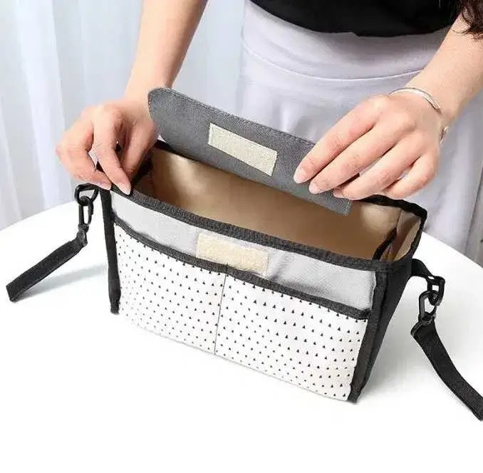 Універсальна сумка на коляску 30×18 см для мами органайзер Baby Go колір сірий, фото 1