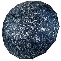 Женский зонт-трость на 16 спиц с абстрактным принтом полуавтомат от фирмы Toprain темно-синий NB, код: 8324099