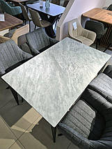 Стіл NORMAN CERAMIC 140*90 Muie White глянець/чорний каркас, фото 5