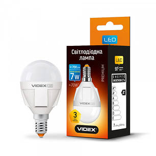 LED лампа VIDEX PREMIUM G45 7W E14 3000K, фото 1
