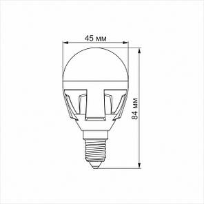 LED лампа VIDEX PREMIUM G45 7W E14 4100K, фото 4