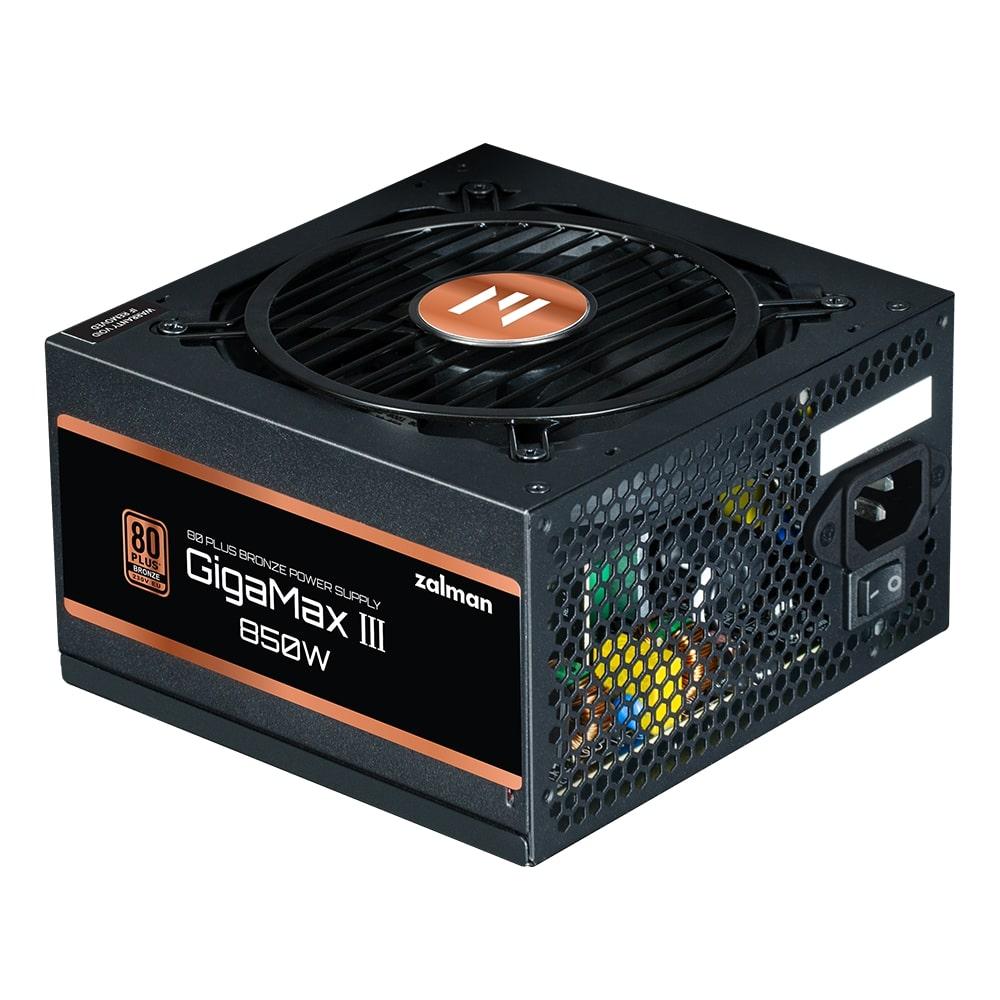 Zalman Блок живлення Gigamax 3 (850 W) 88% 80+ Bronze 120 мм 1xMB 24pin (20+4) 2xCPU (8pin(4+4)+8pin) 3xMolex