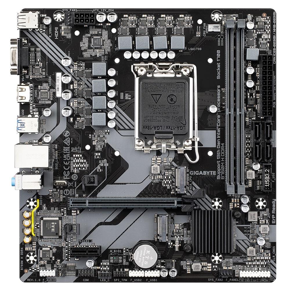 Gigabyte Материнська плата B760M H DDR4 s1700 B760M 2xDDR4 M.2 HDMI mATX