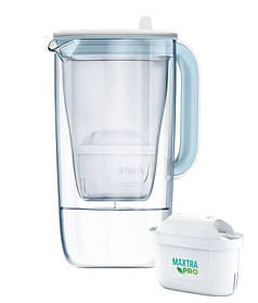 Brita Фільтр-глечик Glass Jug One, скляний, 2.5л, синій