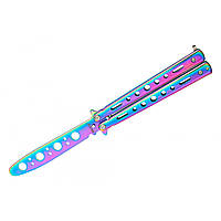 Ніж балісонг Grand Way 1072 (тренувальний, chameleon anodized)