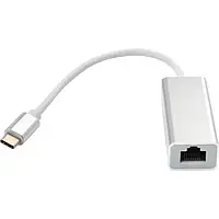 Переходник Vinga USB Type-C (тато) - RJ-45 (мама) Silver (VCPATC2GBLNS)