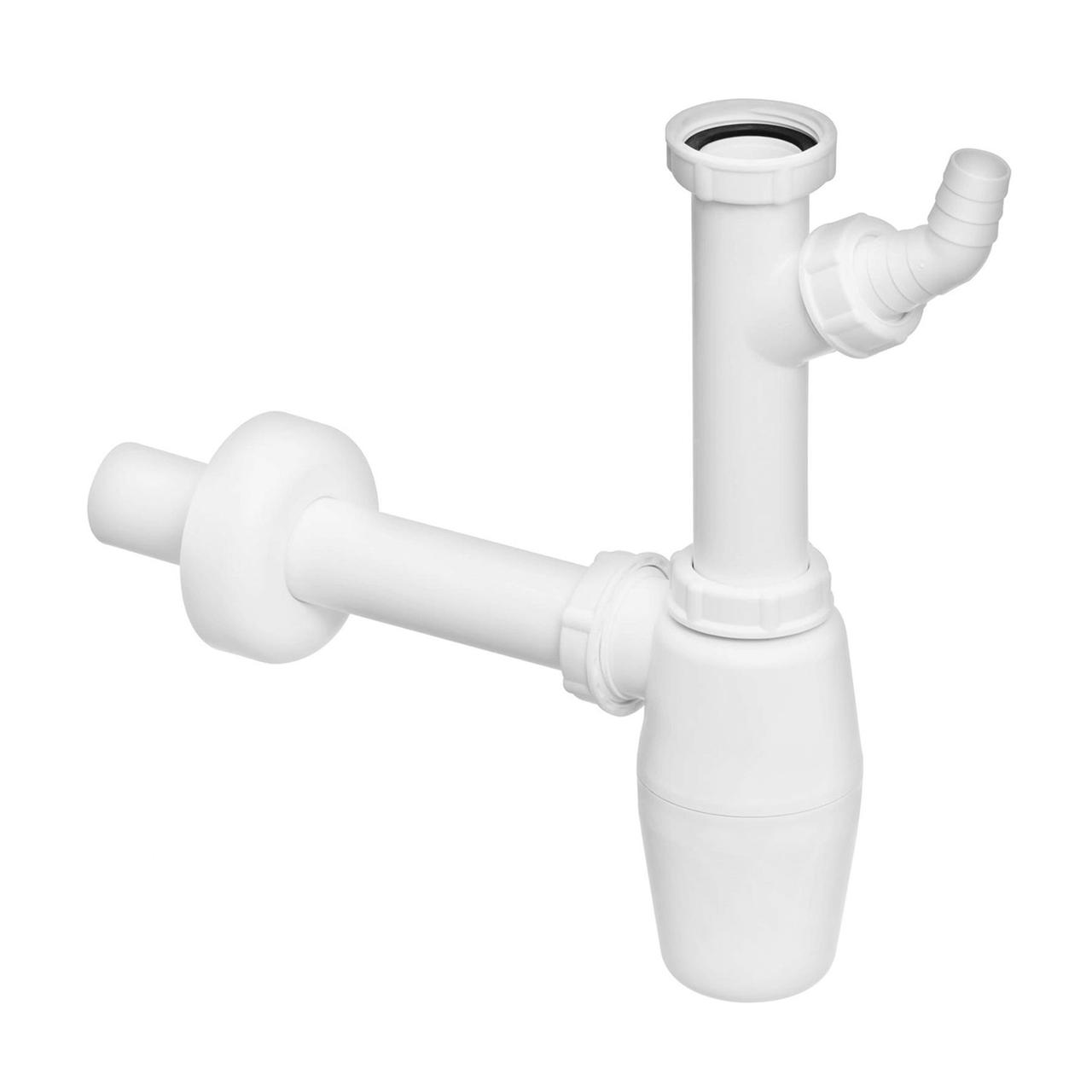 Сифон для раковини VIEGA 1 1/4| х1 1/4" з відведенням, пластик білий пляш. 326319