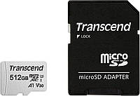 Карта памяти Transcend 300S microSDXC 512GB UHS-I U3 (TS512GUSD300S-A) + SD адаптер (6570658) KC, код: 1871678