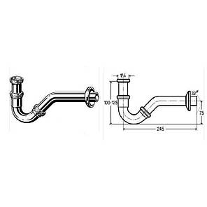 Сифон для біде VIEGA 1 1/4| х1 1/4| хром трубний 103781, фото 3