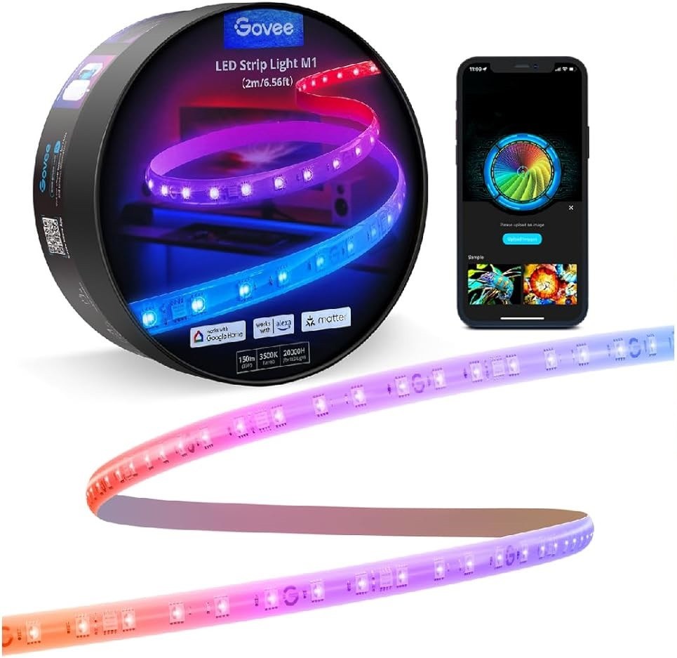 Govee Стрічка світлодіодна розумна H100E LED Strip Light M1 Matter Compatible 1 m extension of H61E1, 1 м, RGBIC, фото 1