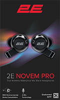 2E Наушники Novem Pro True Wireless Waterproof Mic Black