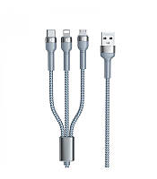 Кабель Remax Jany Series 3в1 USB to Type-C/Lightning/Micro-USB Silver (RC-124TH)