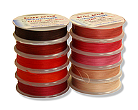 Нитки для бісеру TYTAN кольорові набір 10шт №2500/0.1мм/100м:Мікс червоно-рожевий