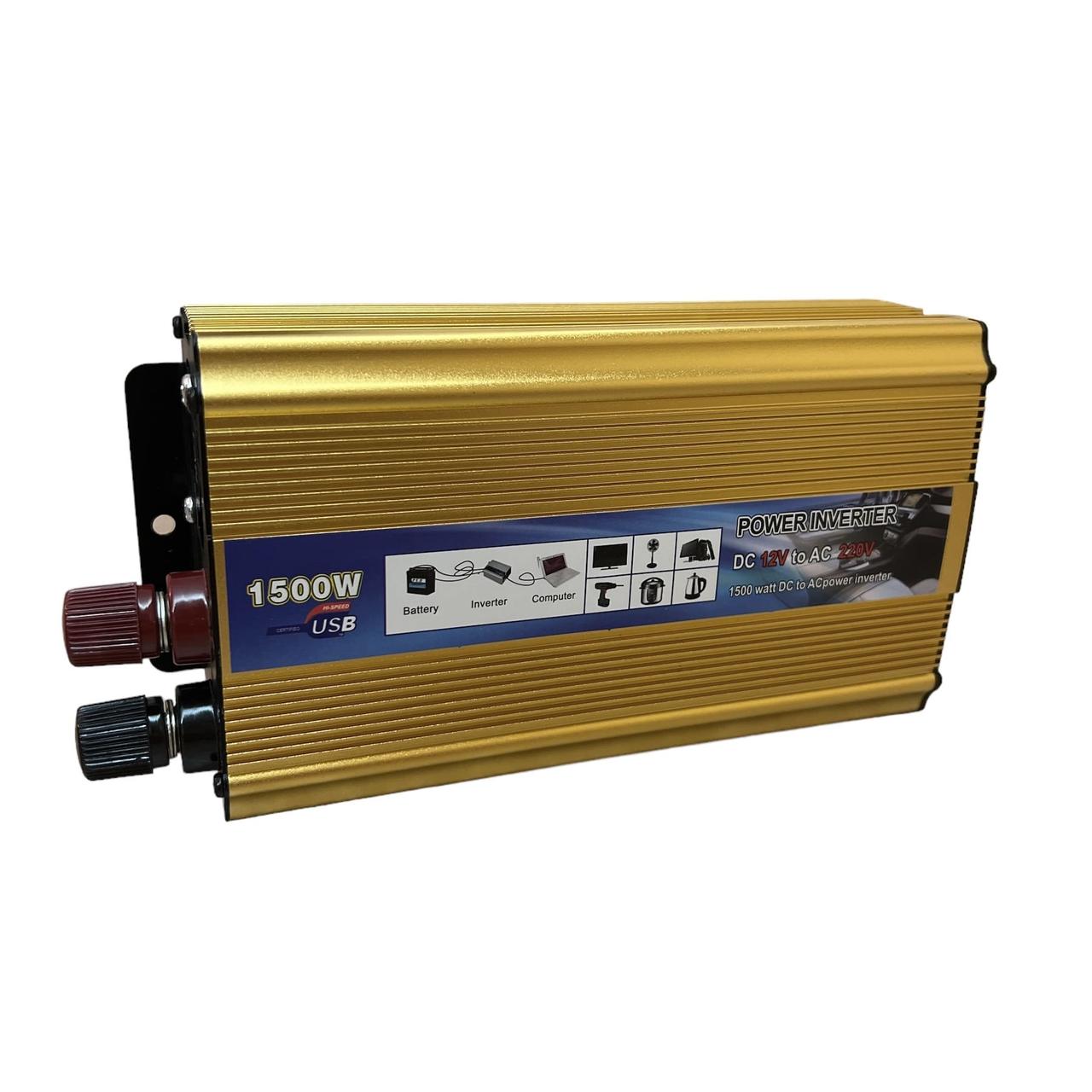 Перетворювач напруги Power інвертор 1500 Вт DC 12v в AC 220v