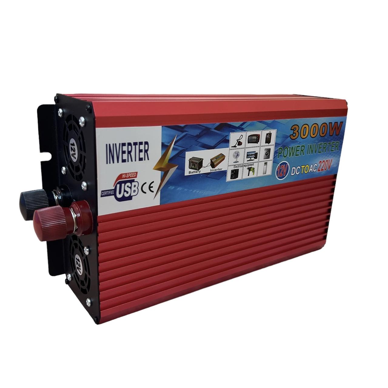 Перетворювач напруги Power інвертор 3000 Вт DC 12v в AC 220v