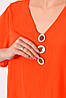 Блуза жіноча напівбатальна з коротким рукавом  помаранчевого кольору 176201P, фото 4