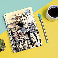 Скетчбук Sketchbook блокнот для рисования с принтом Neon Genesis Evangelion Евангелион нового GG, код: 8301573
