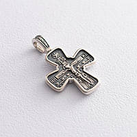 Православный серебряный крест Распятие. Святой Николай (чернение) 132493 Оникс GG, код: 6731303