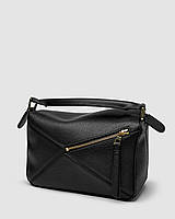 _xD83D__xDC8E_ Loewe Small Puzzle Bag in Classic Calfskin Black 25 x 16 x 10 см