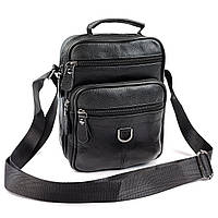 Кожаная сумка мужская с ручкой для ладони JZ KO-021-2 18x22x7-9 Черная GG, код: 8058094
