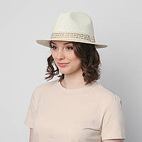 Шляпа LuckyLOOK унисекс федора 817-747 One size Молочный GG, код: 7440100
