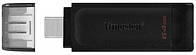 Flash Drive Kingston DT70 64GB, Type-C, USB 3.2 (6579617) XN, код: 1859891