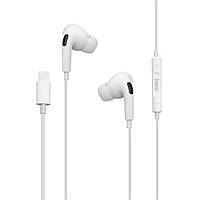 Проводные наушники Lightning Hoco M1 Pro вакуумные с микрофоном 1.2m White GG, код: 7779223