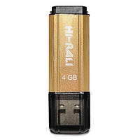 Флеш-накопитель USB 4GB Hi-Rali Stark Series Gold (HI-4GBSTGD) BK, код: 7764197