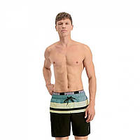 Шорты для плавания Puma Heri Stripe Mid Swim Blk/Yel/Blu, оригинал. Доставка от 14 дней