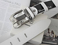 Кожаный мужской ремень Massimo Dutti белый высокое качество