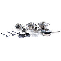 Набор посуды 18 предметов ASTRA A-2618, набор посуды для электрических плит, QH-768 наборы кастрюль