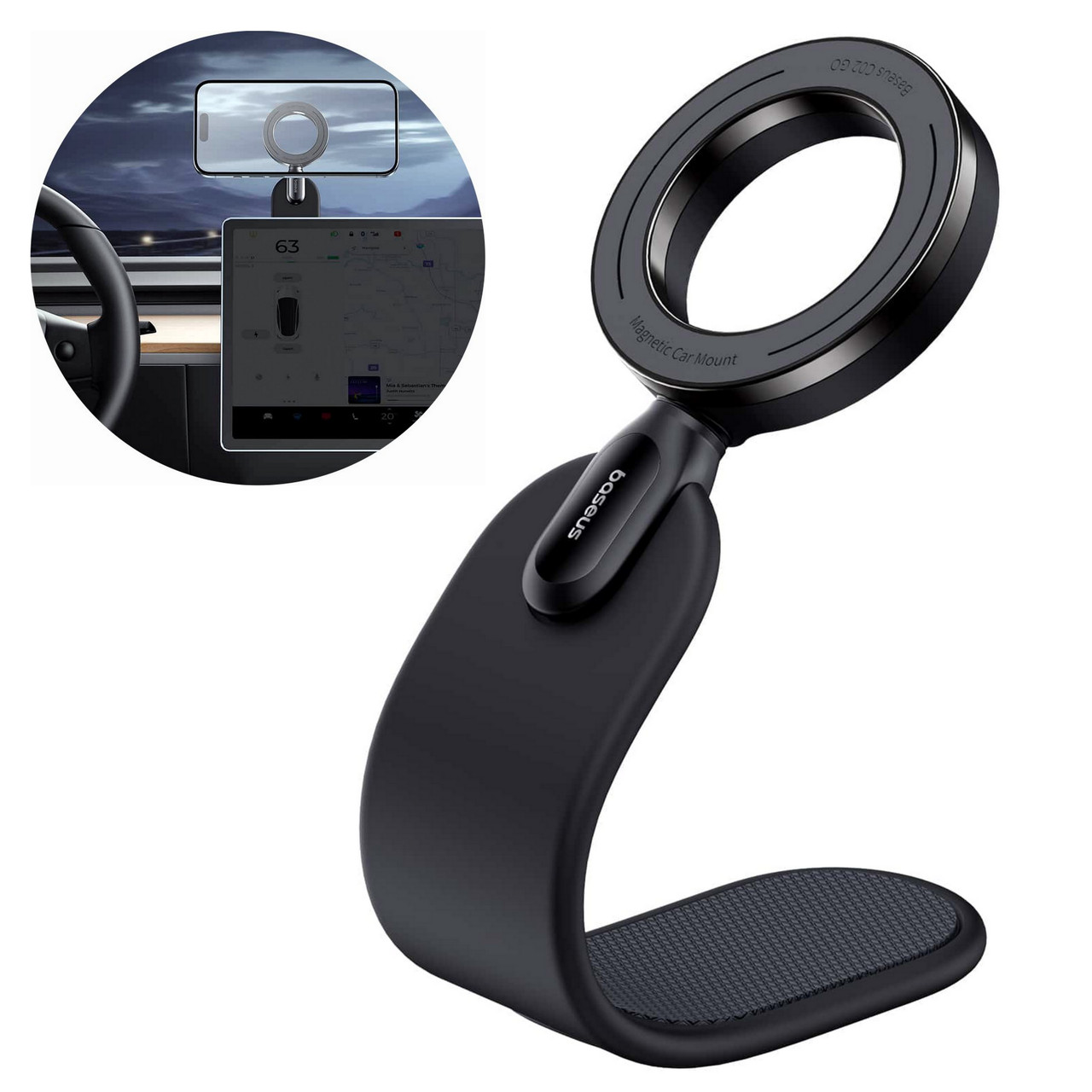 Магнітний тримач смартфона в авто Baseus C02 Go Series Magnetic Car Phone Mount (С40165500111-00) Black