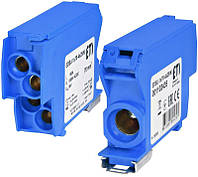 Блок розподільчий Eti, EDBJ-1x70-4x25/N (192A, 1000V AC/1500V DC, IN 1x70, Out 4x25, синій)