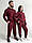 Спортивний костюм жіночий бордовий худі та штани трьохнитка ATTEKS - 01302, фото 7