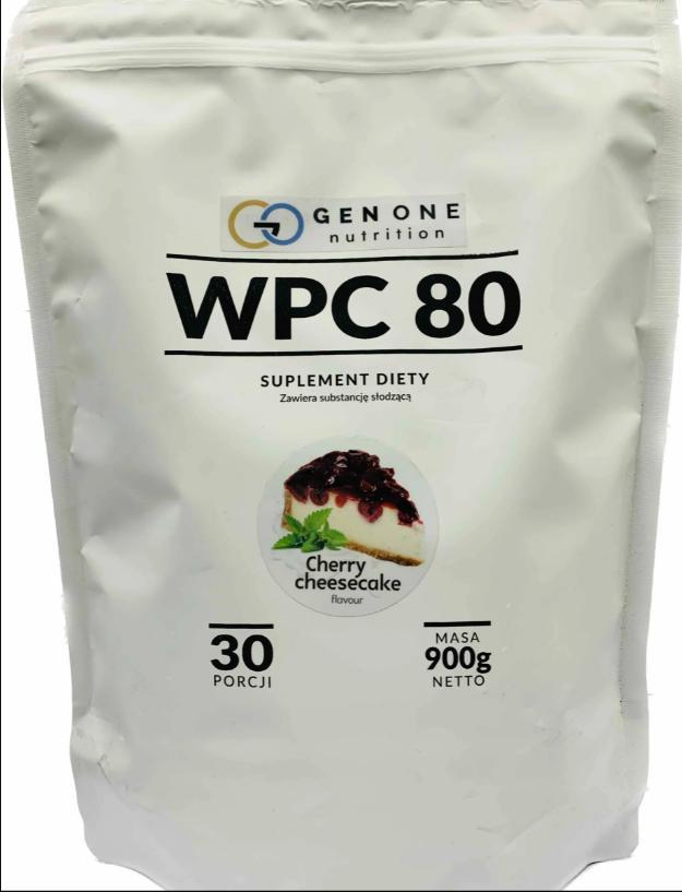 Концентрат сироваткового білка GenOne Nutrition WPC 80 900 грамм Смак : Cherry Cheesecake, фото 1