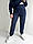 Спортивний костюм жіночий темно-синій худі та штани трьохнитка ATTEKS - 01303, фото 6