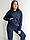 Спортивний костюм жіночий темно-синій худі та штани трьохнитка ATTEKS - 01303, фото 3