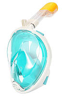 Повнолицева маска для плавання Free Breath M2068G з кріпленням для камери L XL Turquoise (3_ QT, код: 7816303