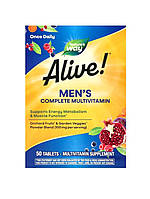 Повноцінний мультивітамінно-мінеральний енергетичний комплекс для чоловіків у таблетках, Alive! Men`s energy, Nature's Way, 50 шт