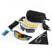 Защитные очки тактические с поляризацией Oakley red 5 линз One sizе QT, код: 8447075
