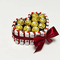 Подарунковий набір із кіндер шоколад і цукерки фереро PRO 20*15 см 440 г QT, код: 7813652