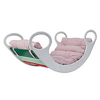 Универсальная качалка-кроватка Uka-Chaka Маxi 104х45х53 см Радуга Розовый QT, код: 8079248