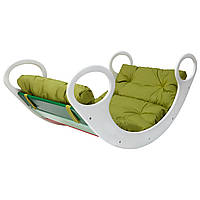 Универсальная качалка-кроватка Uka-Chaka Мini 36х82х46 см Радуга Зеленый QT, код: 8079254