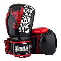Боксерские перчатки PowerPlay 3007 черные карбон 16 унций QT, код: 7541607