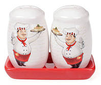 Набір для спецій Шеф-кухар сіль і перець на керамічній підставці Bona DP41459 QT, код: 7429639