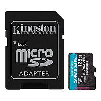 Карта памяти MicroSDXC 128GB UHS-I U3 Class 10 Kingston Canvas Go Plus R170 W90MB s + SD-ада QT, код: 6708088