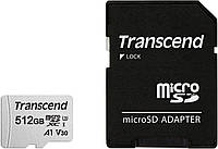 Карта памяти Transcend 300S microSDXC 512GB UHS-I U3 (TS512GUSD300S-A) + SD адаптер (6570658) QT, код: 1871678
